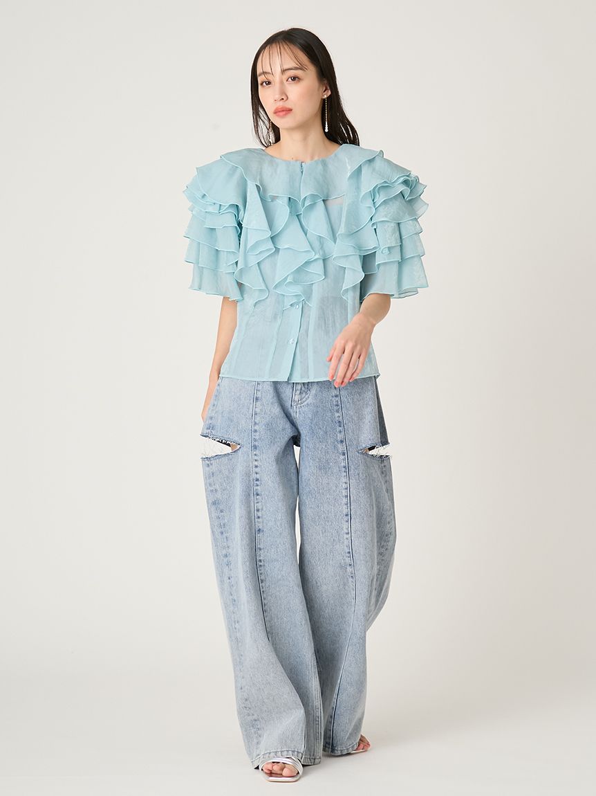2wayフラワースリーブフリルBL(ブラウス)｜トップス｜FRAY I.D（フレイ