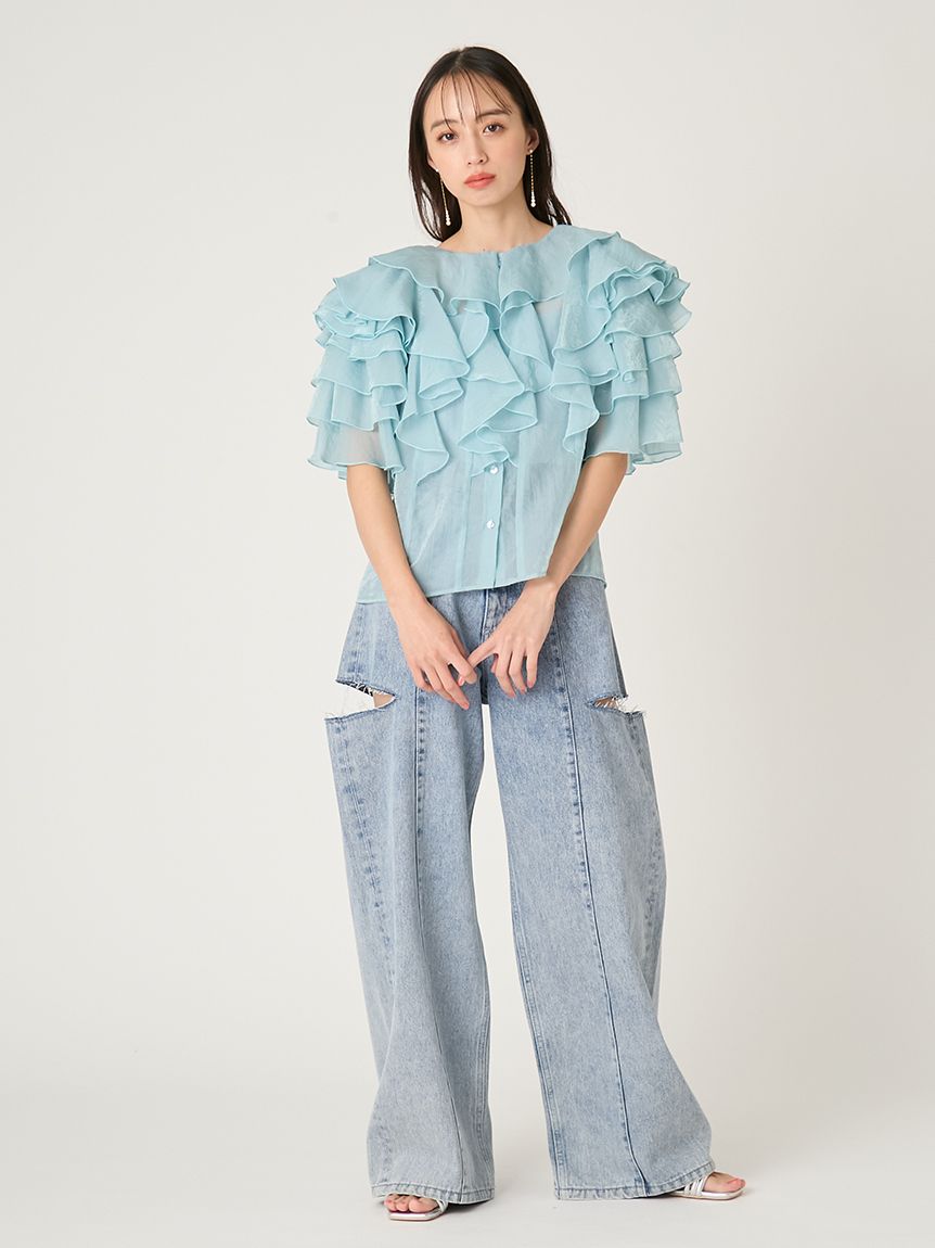 2wayフラワースリーブフリルBL(ブラウス)｜トップス｜FRAY I.D（フレイ