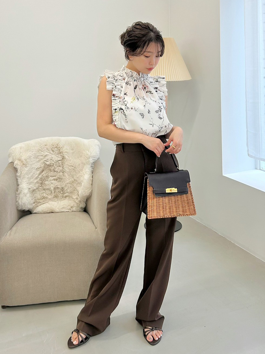 フラワープリントギャザーフリルブラウス(ブラウス)｜トップス｜FRAY