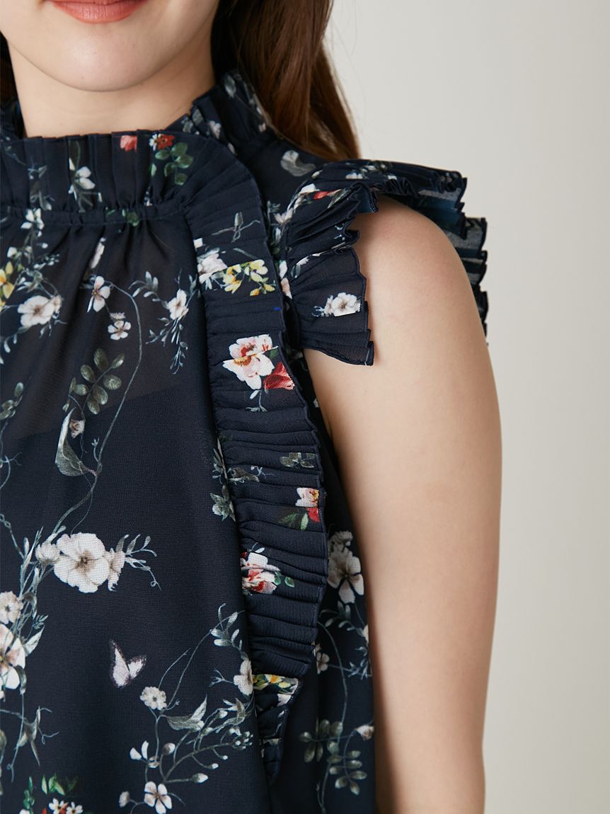 フラワープリントギャザーフリルブラウス(ブラウス)｜トップス｜FRAY