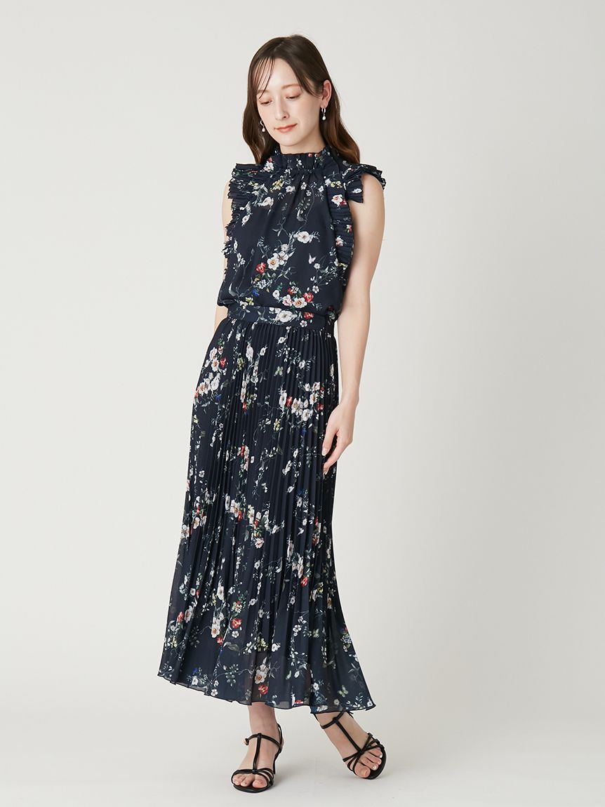 フラワープリントギャザーフリルブラウス(ブラウス)｜トップス｜FRAY