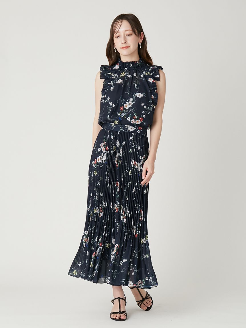 フラワープリントギャザーフリルブラウス(ブラウス)｜トップス｜FRAY