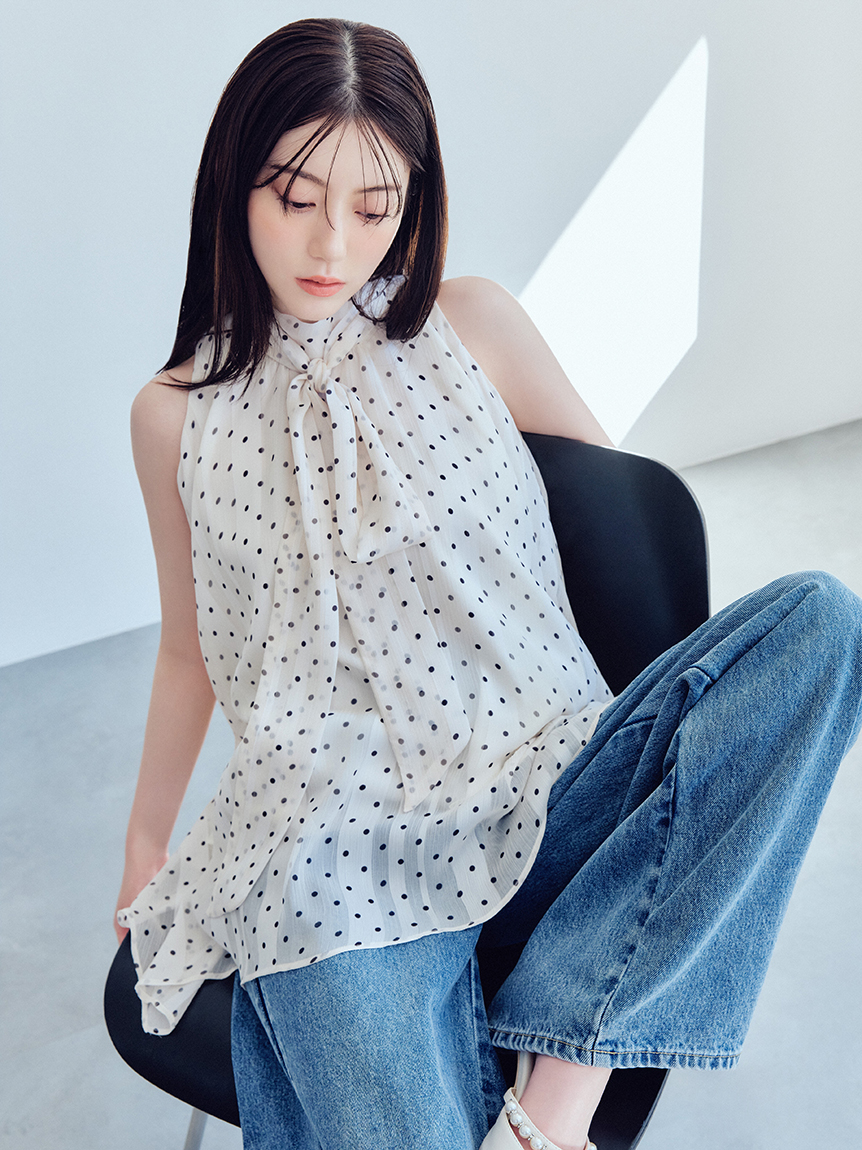 リボンタイホルターブラウス(ブラウス)｜トップス｜FRAY I.D（フレイ