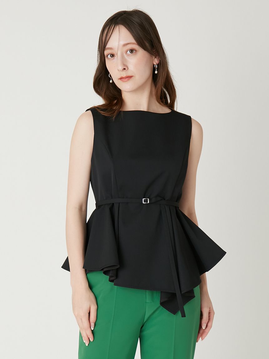 新品✨フレイアイディー　ドロップショルダーパフスリーブチュニック　ペプラム アシメペプラムチュニック(ブラウス)｜トップス｜FRAY I.D（フレイ