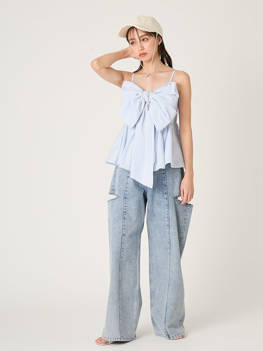 ペプラムリボントップス FRAYI.D フレイアイディー キャミソール FRAY I.D（フレイアイディー）の「ペプラムリボントップス