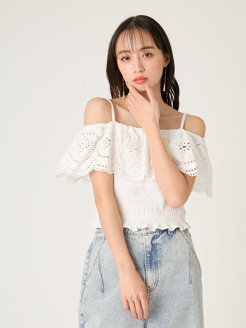 オフショルダーレースブラウス(ブラウス)｜トップス｜FRAY I.D（フレイ
