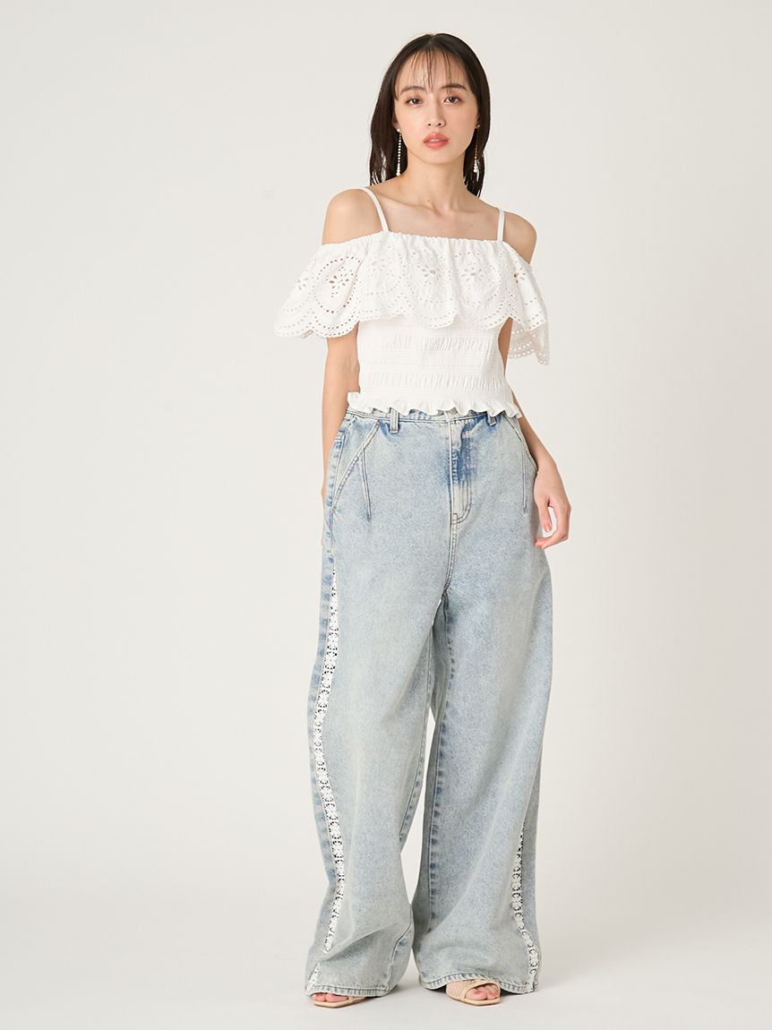 オフショルダーレースブラウス(ブラウス)｜トップス｜FRAY I.D（フレイ