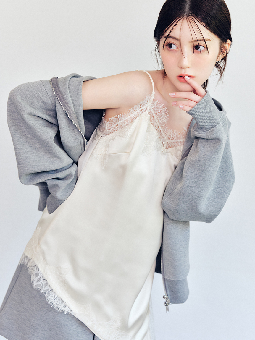 FRAY I.D レーストリムキャミチュニック レーストリムキャミチュニック(カットソー)｜トップス｜FRAY I.D