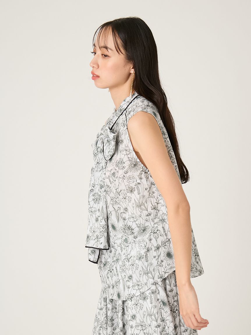 FRAY I.D MADE WITH LIBERTY FABRIC】ボウタイブラウス