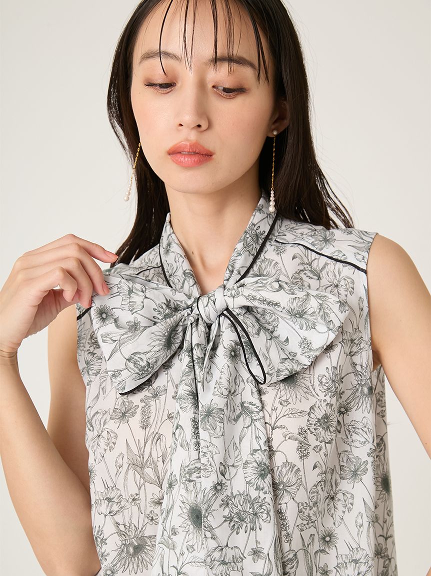 FRAY I.D MADE WITH LIBERTY FABRIC】ボウタイブラウス