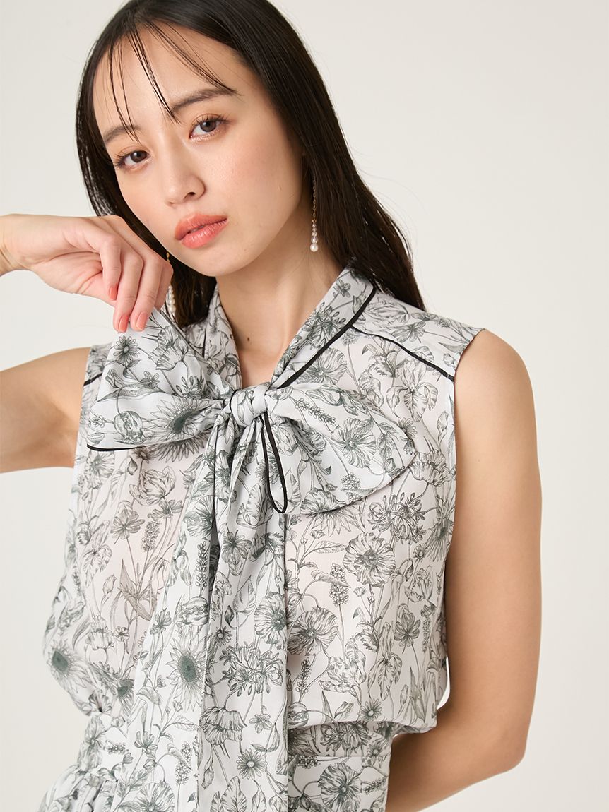 FRAY I.D MADE WITH LIBERTY FABRIC】ボウタイブラウス