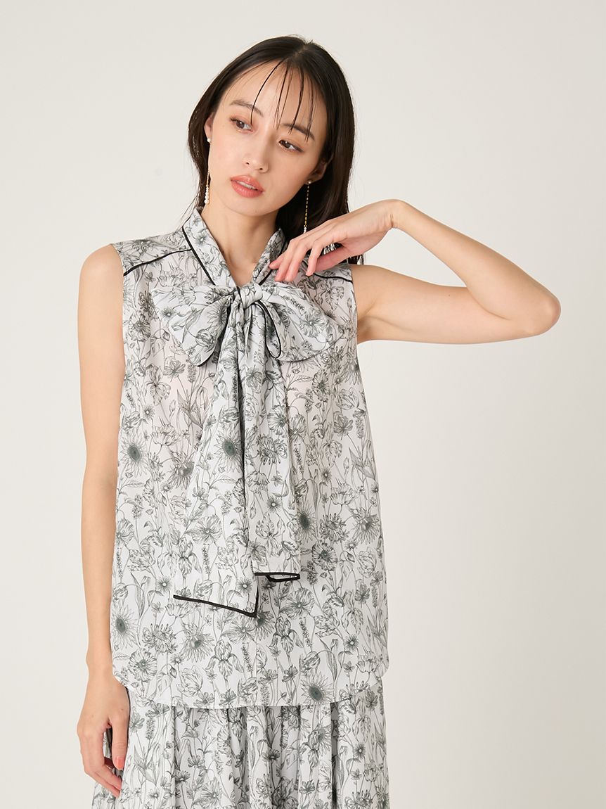 FRAY I.D MADE WITH LIBERTY FABRIC】ボウタイブラウス