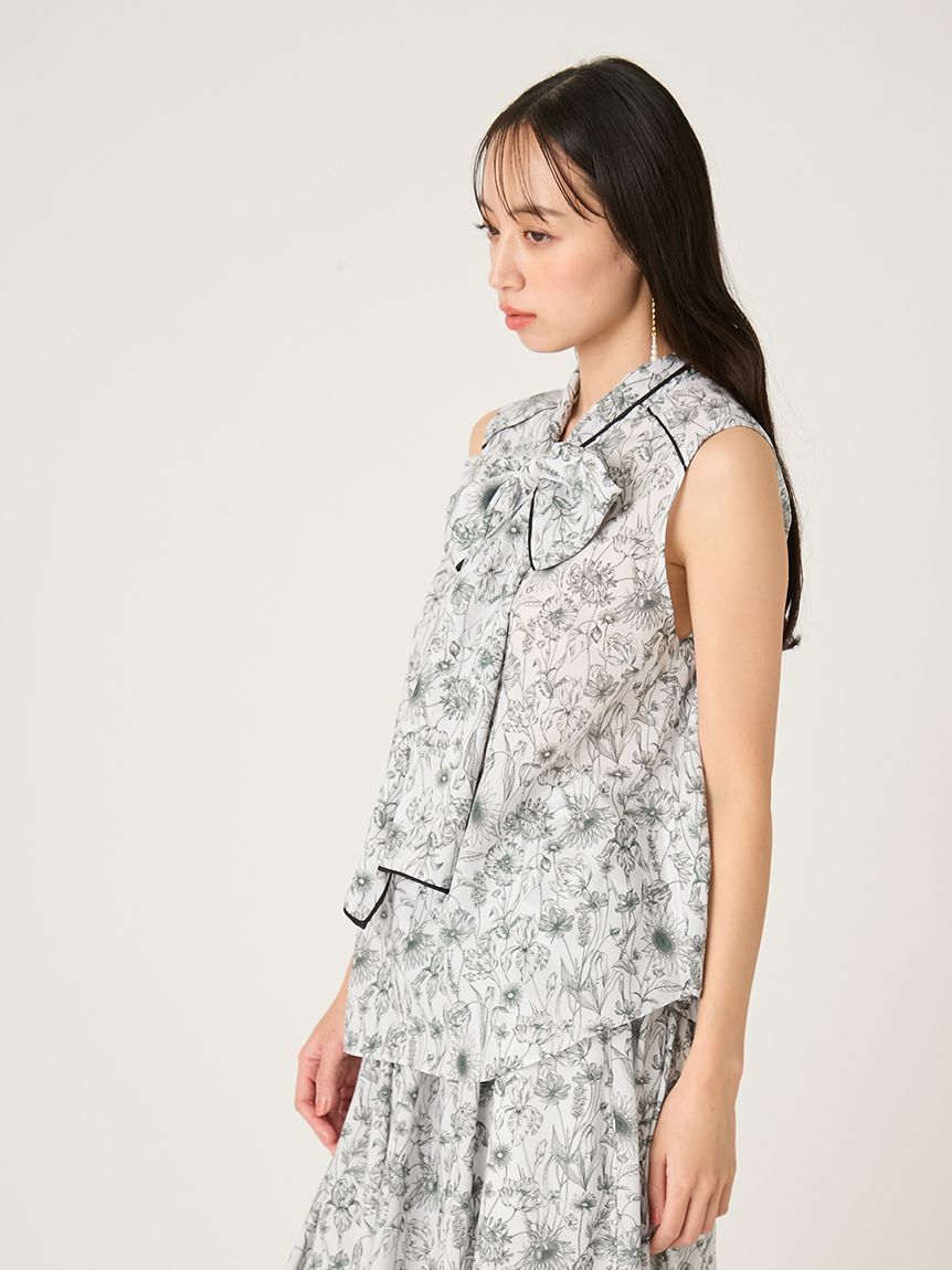 FRAY I.D MADE WITH LIBERTY FABRIC】ボウタイブラウス