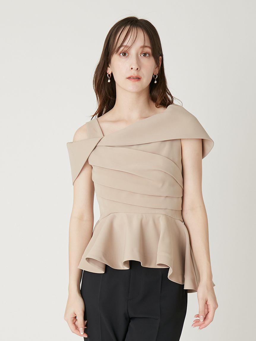 オフショルカラーアシメペプラムトップス(ブラウス)｜トップス｜FRAY