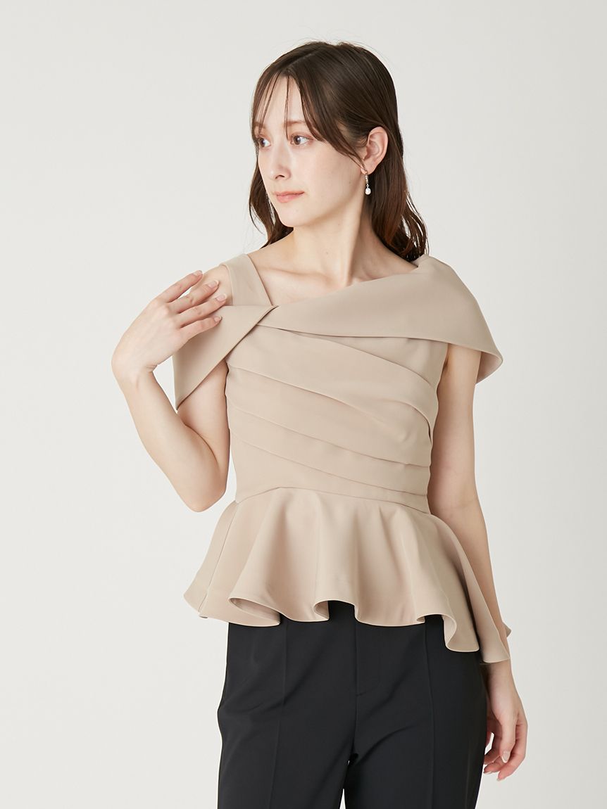 オフショルカラーアシメペプラムトップス(ブラウス)｜トップス｜FRAY