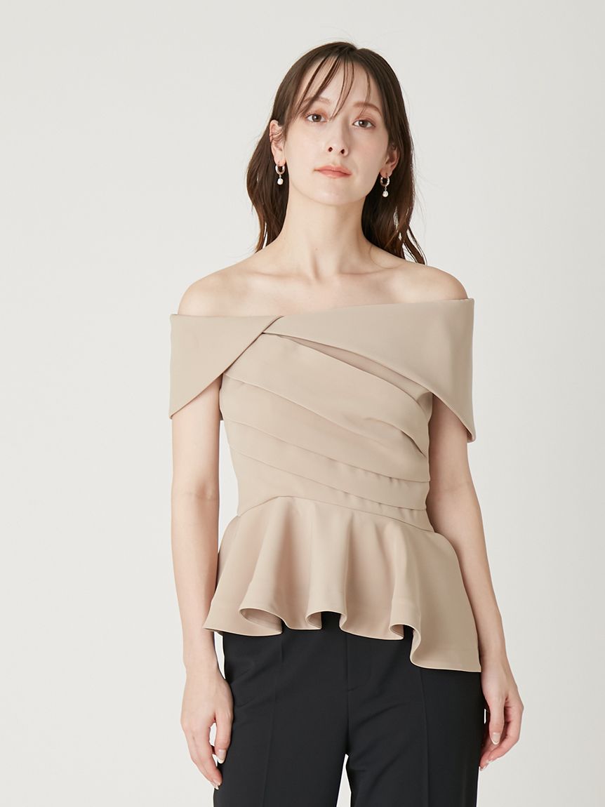 オフショルカラーアシメペプラムトップス(ブラウス)｜トップス｜FRAY