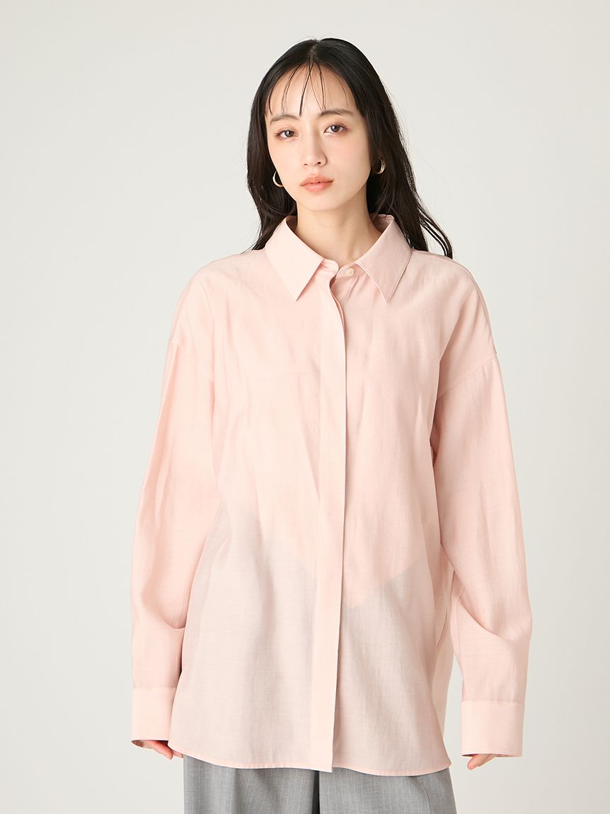 極美品 エブリデイアイライク オーバーサイズ ワイヤーシャツ ピンクページュ DEUXIEME CLASSE - 極美品 エブリデイアイライク オーバーサイズ