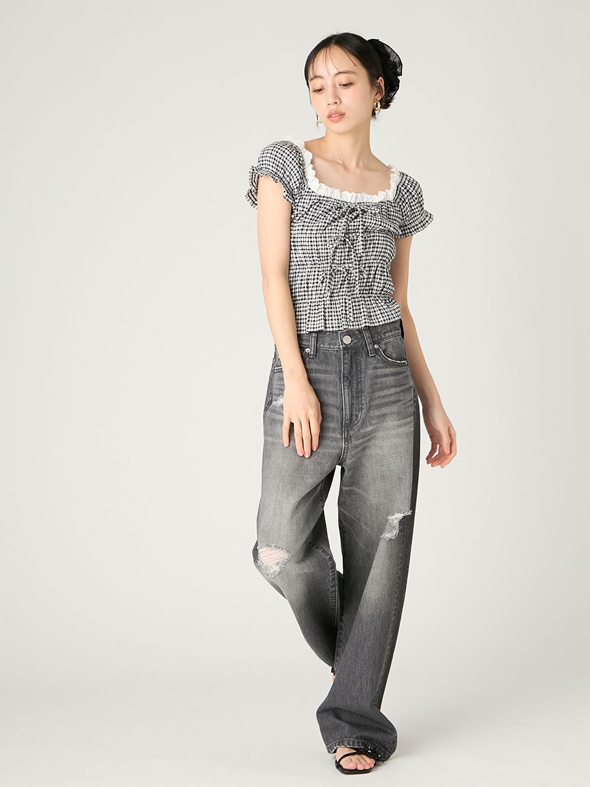 タグ付き新品 完売 FRAY I.D シャーリング オフショル ブラウス FRAY I.D - タグ付き新品 完売 FRAY I.D シャーリング オフショル