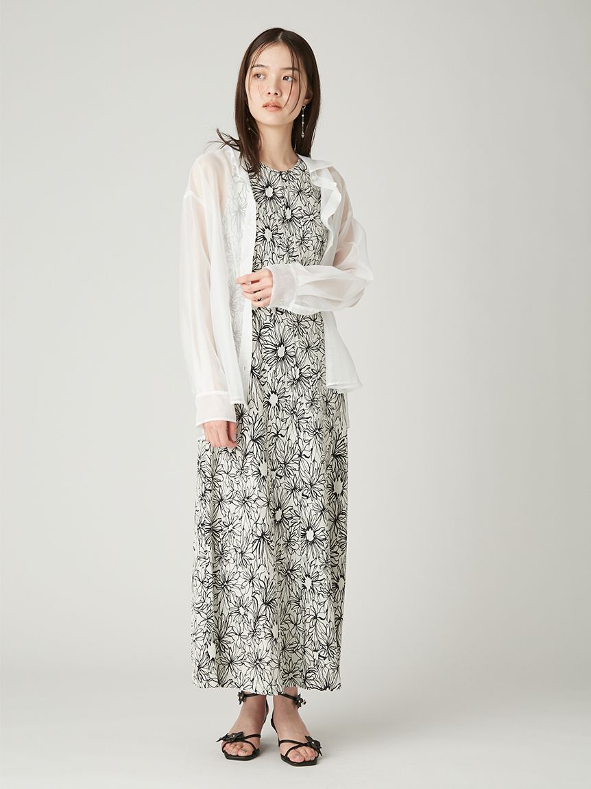 バックオープンセミシアーシャツ／ウォッシャブル(シャツ)｜トップス
