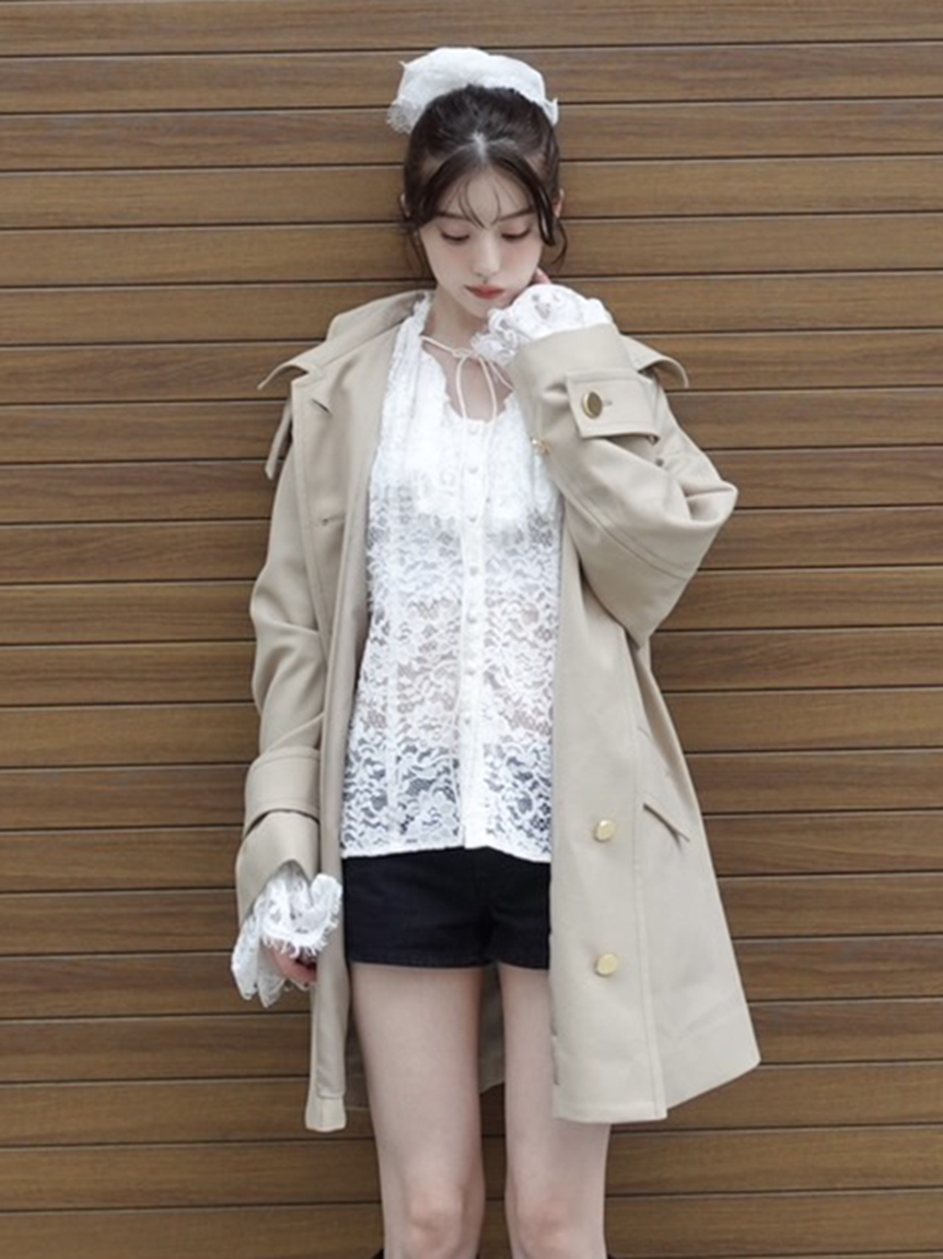 ラッフルカラーレースブラウス(ブラウス)｜TOPS｜FRAY I.D（フレイ