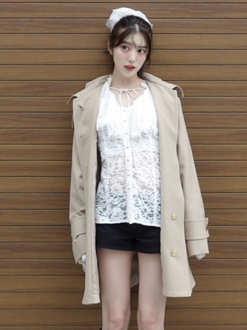 ラッフルカラーレースブラウス(ブラウス)｜TOPS｜FRAY I.D（フレイ