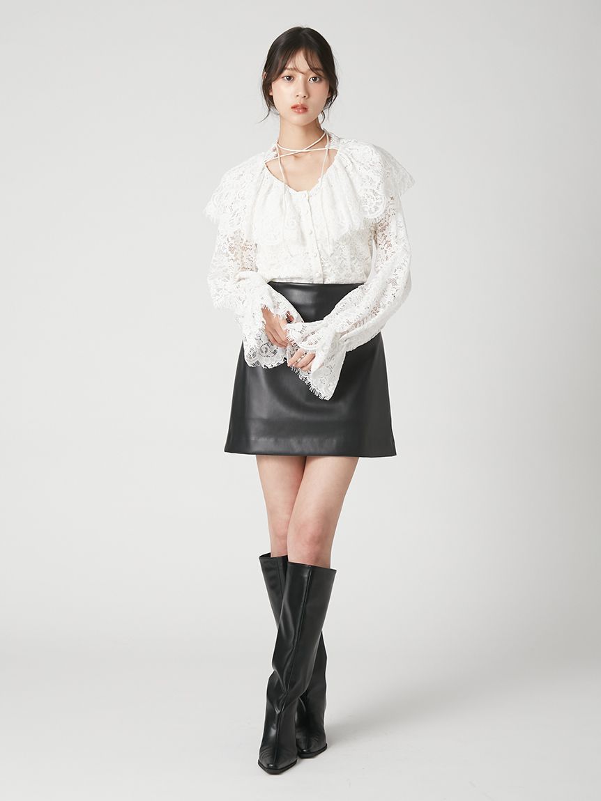 ラッフルカラーレースブラウス(ブラウス)｜TOPS｜FRAY I.D（フレイ