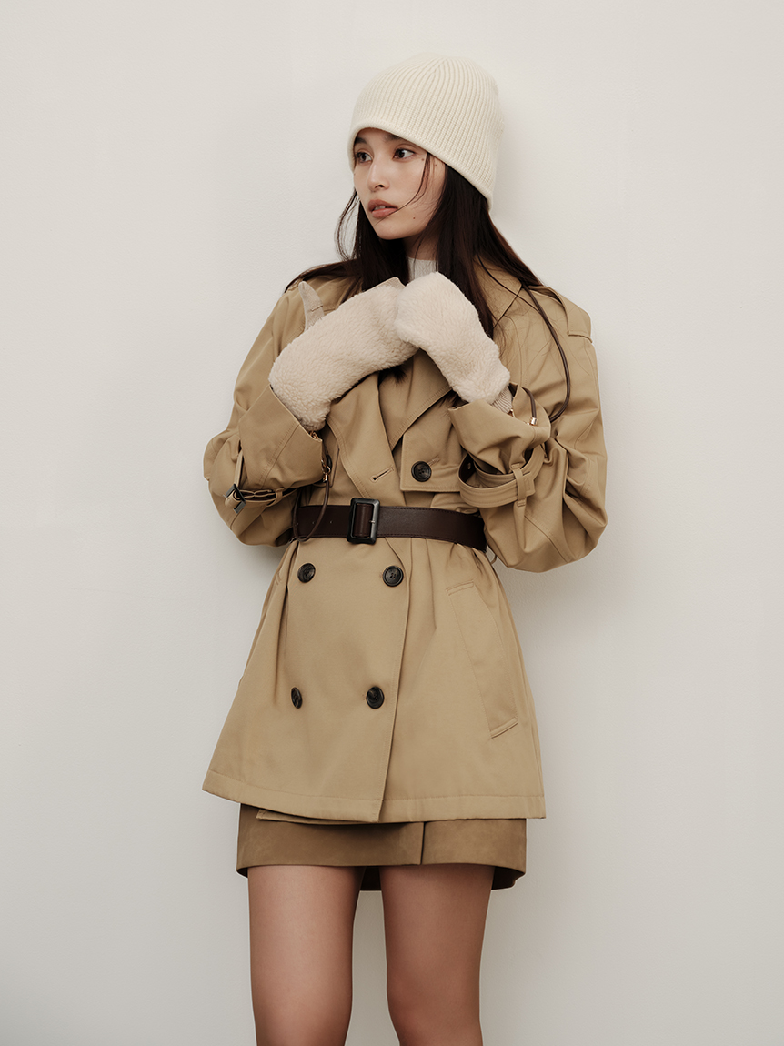レザーベルトショートトレンチコート(トレンチコート)｜アウター｜FRAY