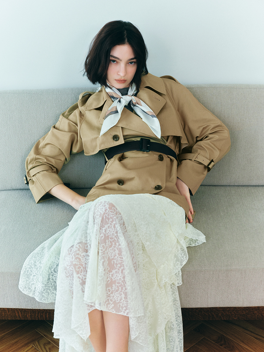 レザーベルトショートトレンチコート(トレンチコート)｜アウター｜FRAY