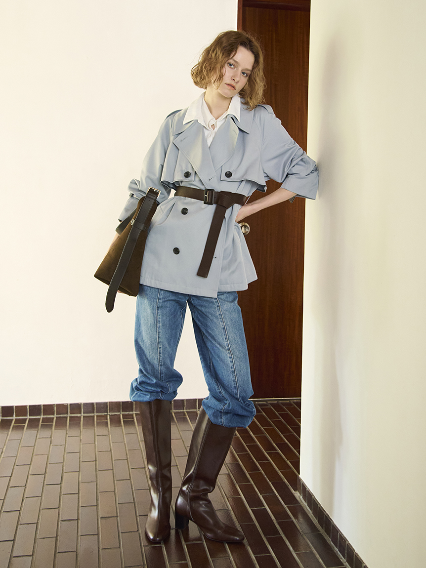 レザーベルトショートトレンチコート(トレンチコート)｜アウター｜FRAY