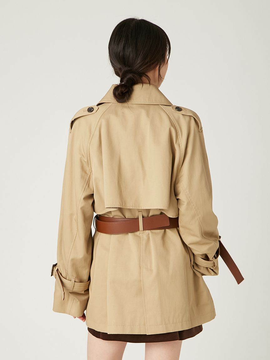 レザーベルトショートトレンチコート(トレンチコート)｜アウター｜FRAY