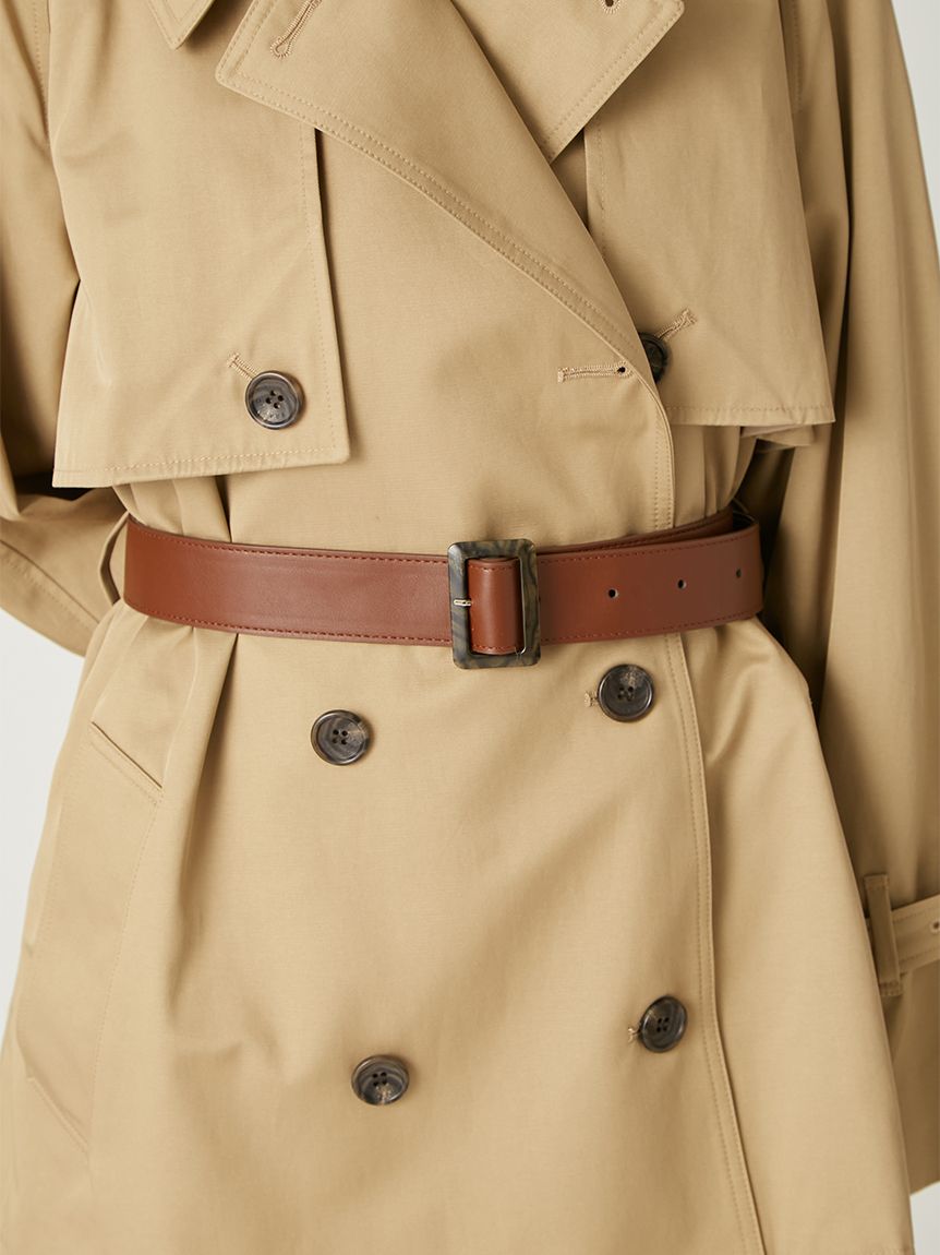レザーベルトショートトレンチコート(トレンチコート)｜アウター