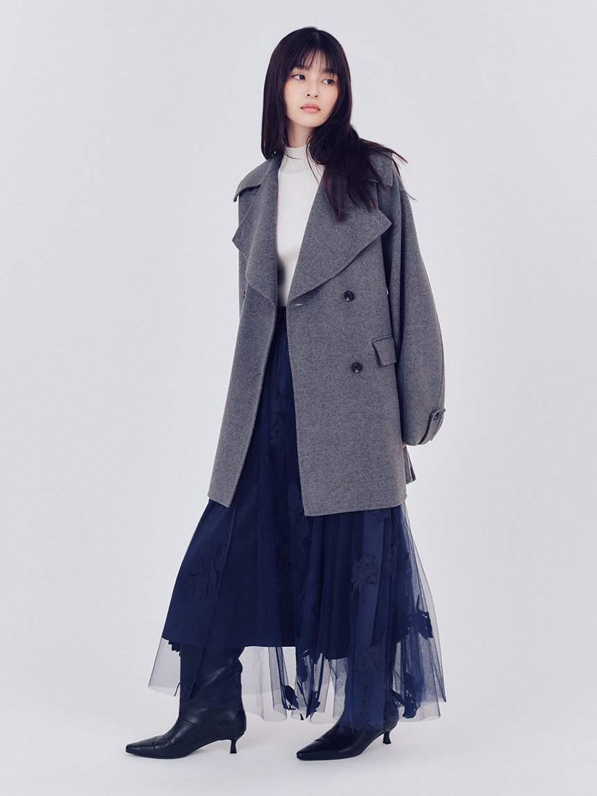 MICA & DEAL Aラインウールリバーコート MICA & DEAL Aラインウールリバーコート MICA & DEAL Aライン