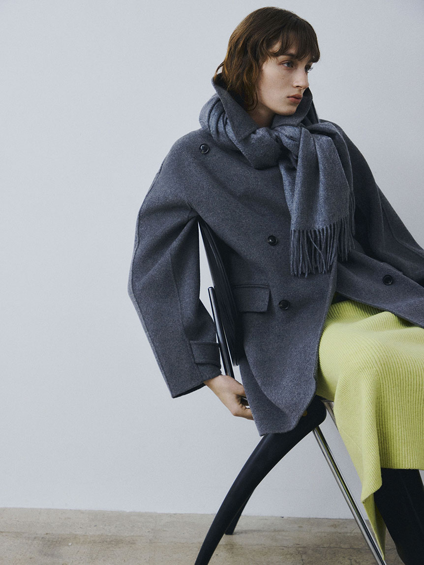 ウールリバーミドルAラインコート(ピーコート)｜アウター｜FRAY I.D