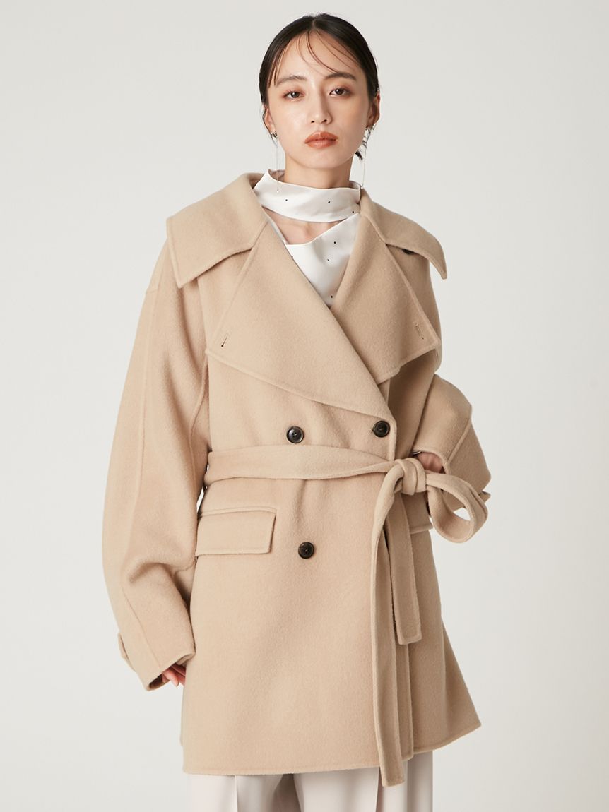 MICA & DEAL Aラインウールリバーコート MICA & DEAL Aラインウールリバーコート