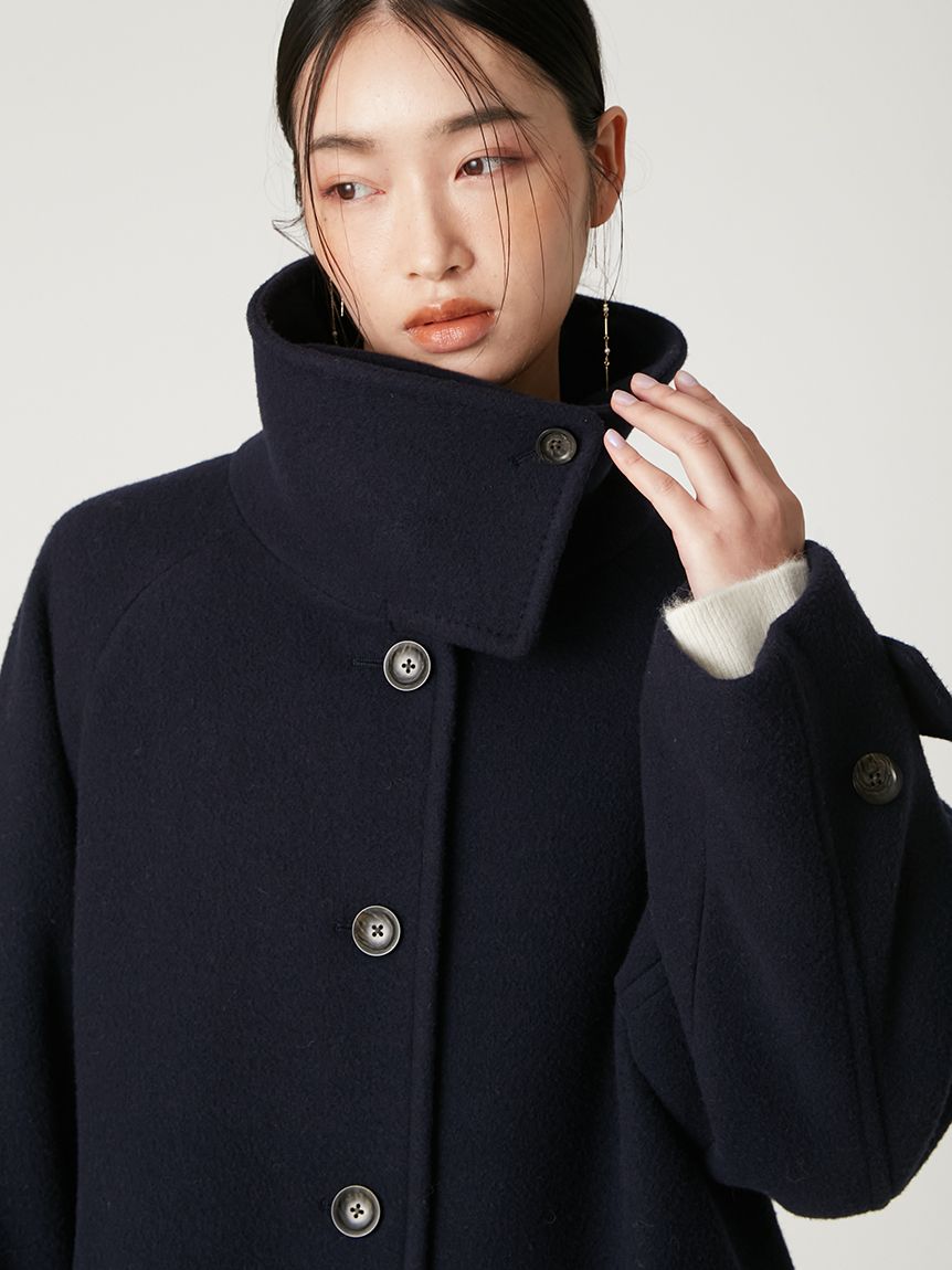 FRAY I.D バルマカンコート ネイビー オーバーサイズ ロングコート バルマカンロングコート(ダッフルコート)｜アウター｜FRAY I.D