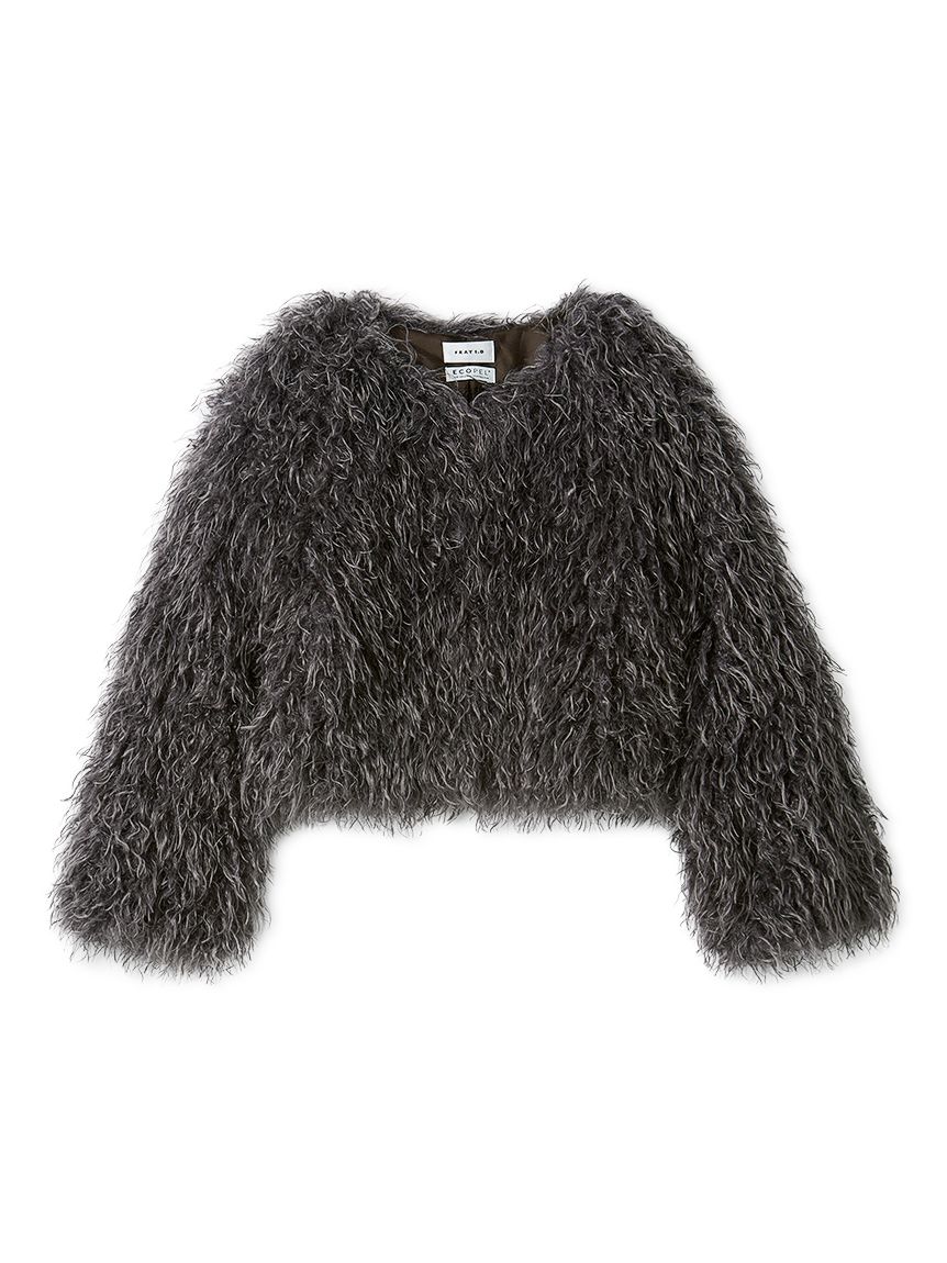 FRAY I.D フレイアイディー ECOPEL ファーコート グレー 襟付き ECOPELショートファーコート(ブルゾン)｜アウター｜FRAY I.D（フレイ