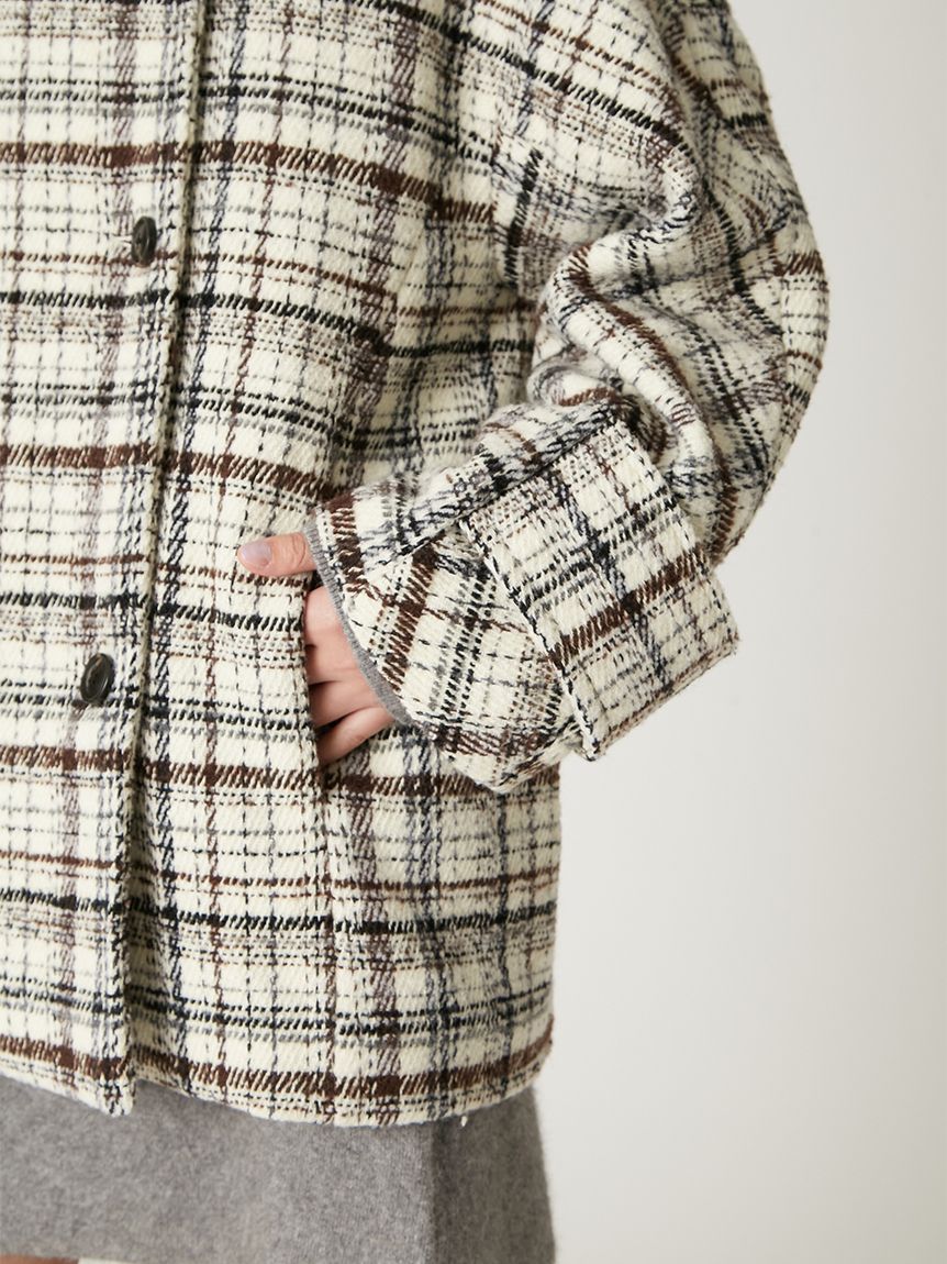 ダブルブレストチェックミドルコート(ハーフコート)｜アウター｜FRAY