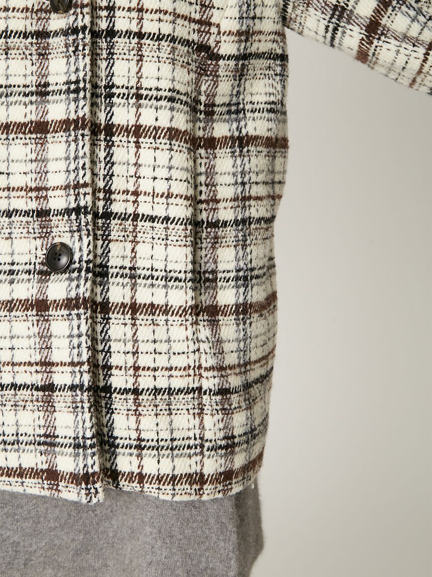 ダブルブレストチェックミドルコート(ハーフコート)｜アウター｜FRAY