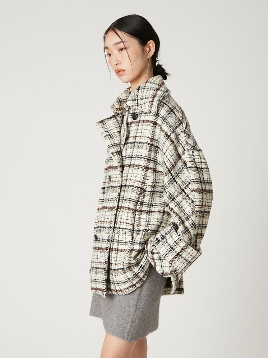 美品 フレイアイディ― テーラード ダブルブレスト チェック ネイビー 25SS FRAY I.D（フレイアイディー）の「ダブルテーラードジャケット