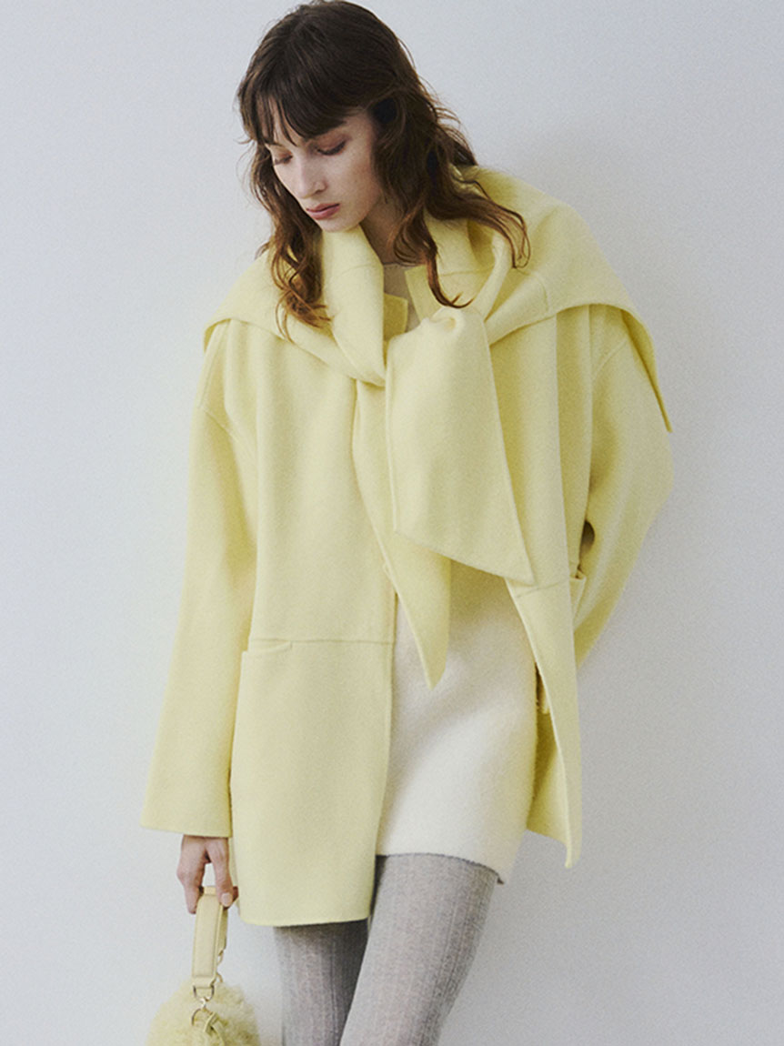 リバーウールミドルマフラーコート リバーウールミドルマフラーコート