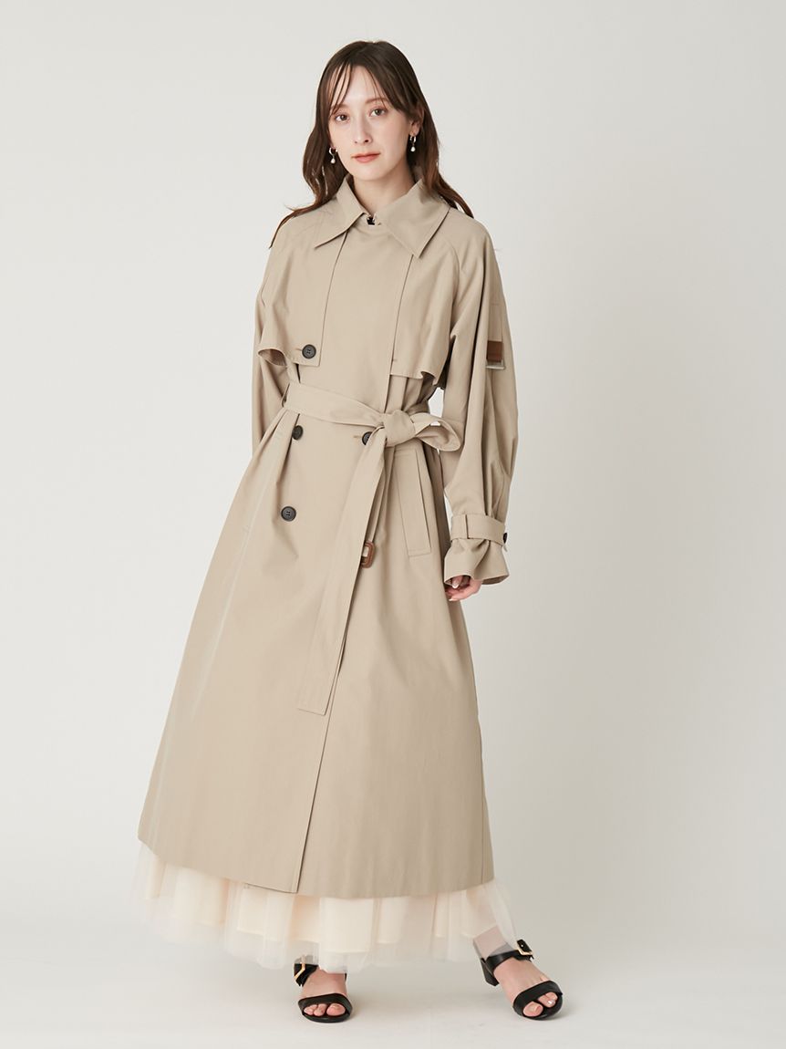 【fray id】3wayミドルトレンチコート シャンブレーツイルロングトレンチコート／撥水(トレンチコート