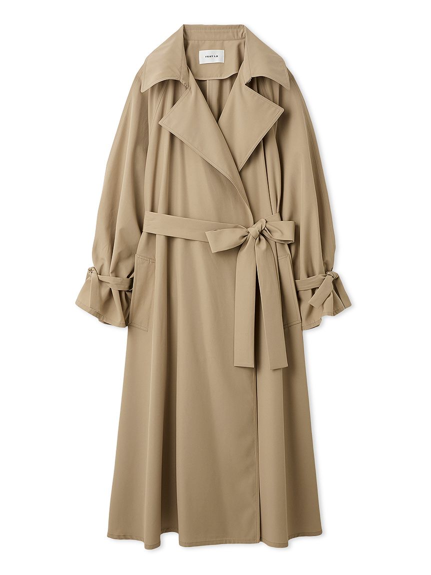 ライトフレアーロングトレンチコート／UVカット・接触冷感・撥水