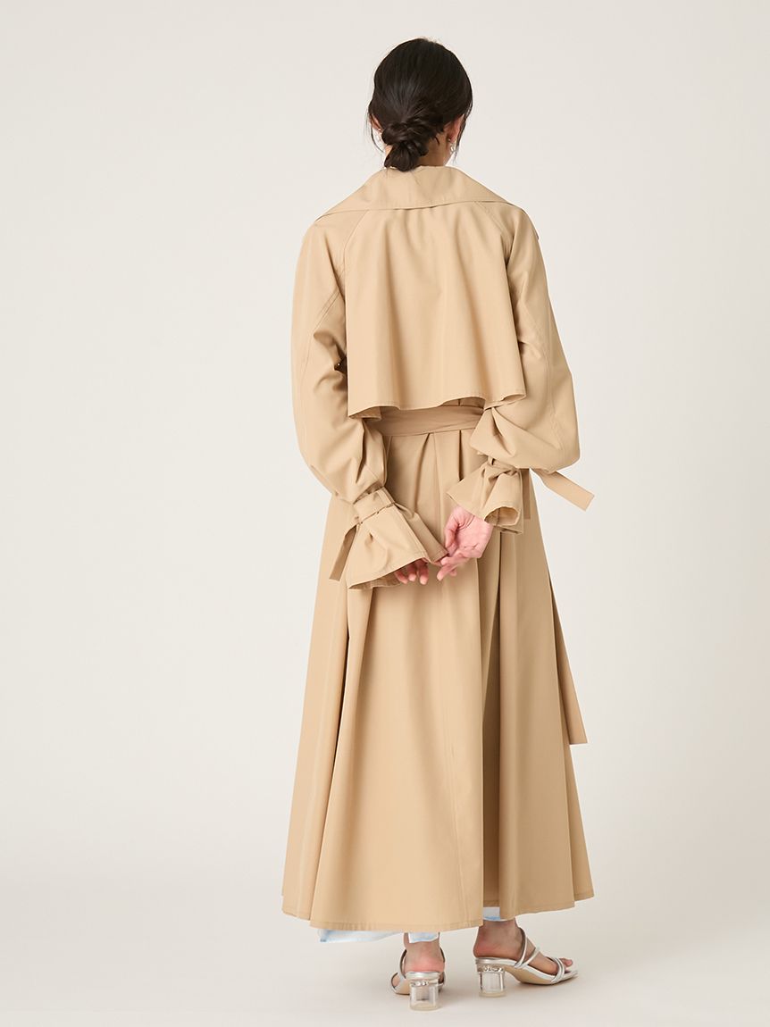 ライトフレアーロングトレンチコート／UVカット・接触冷感・撥水