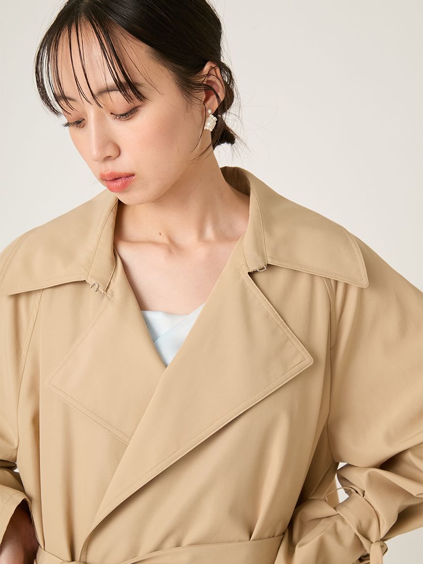 新品 未使用✨FRAY I.D トレンチコート 現行 ロング ベルト ミント ライトフレアーロングトレンチコート／UVカット・接触冷感・撥水