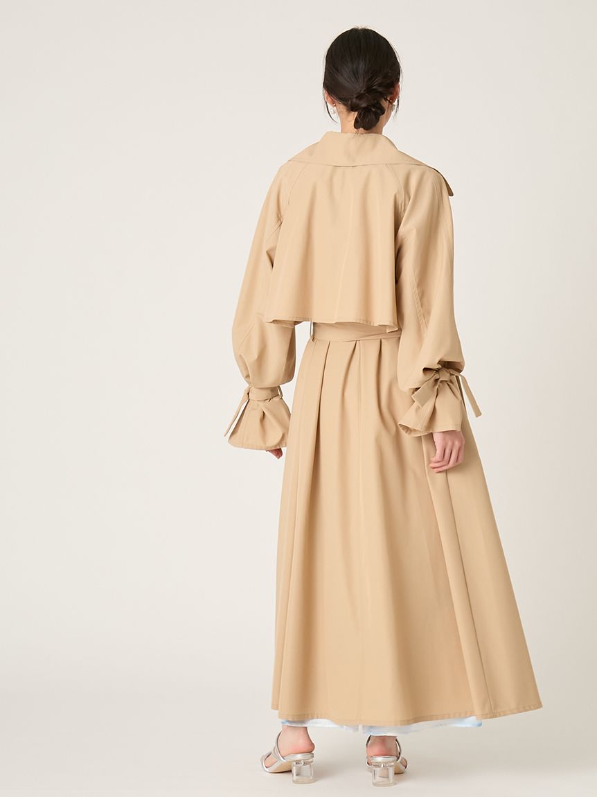 ライトフレアーロングトレンチコート／UVカット・接触冷感・撥水