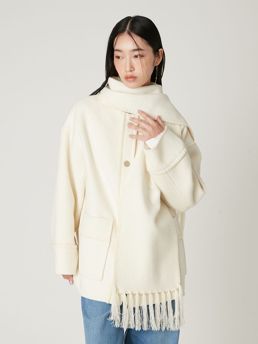 ブランケットフリンジコート(ハーフコート)｜アウター｜FRAY I.D