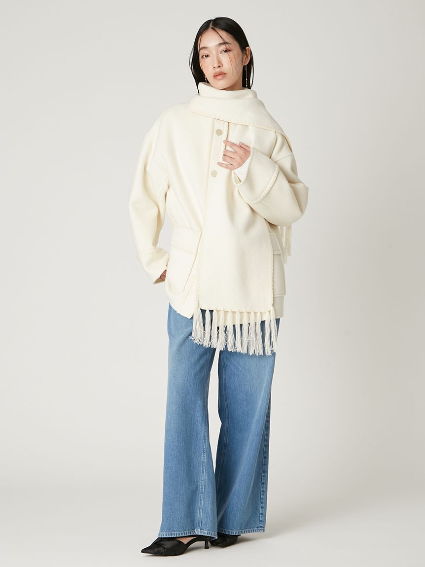 ブランケットフリンジコート(ハーフコート)｜アウター｜FRAY I.D
