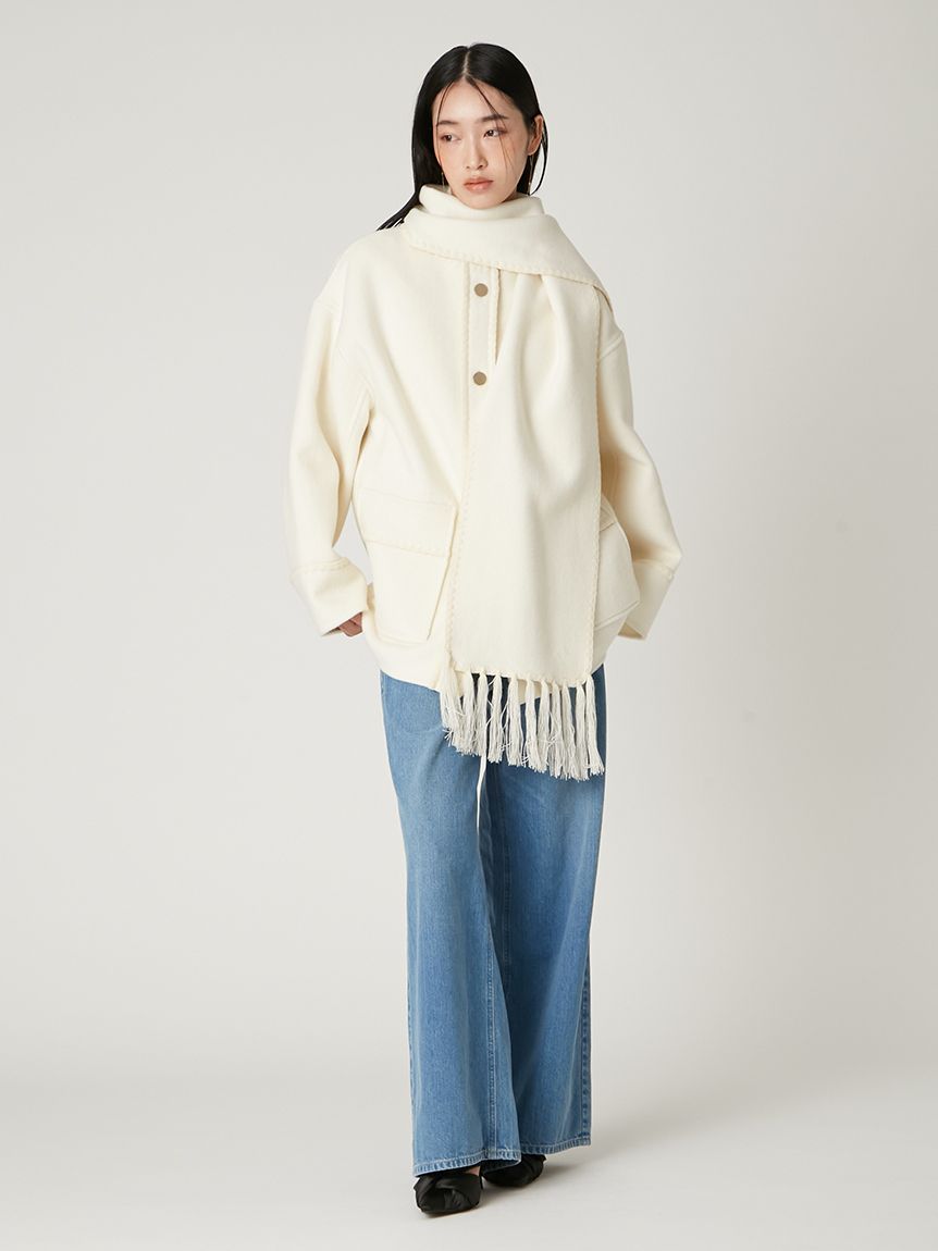 ブランケットフリンジコート(ハーフコート)｜アウター｜FRAY I.D