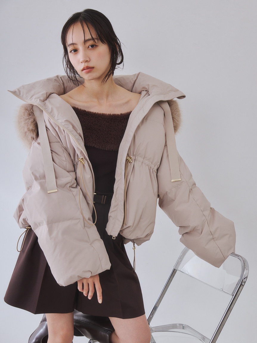 撥水】2wayファーフードショートダウンコート(ダウン・中綿)｜OUTER 