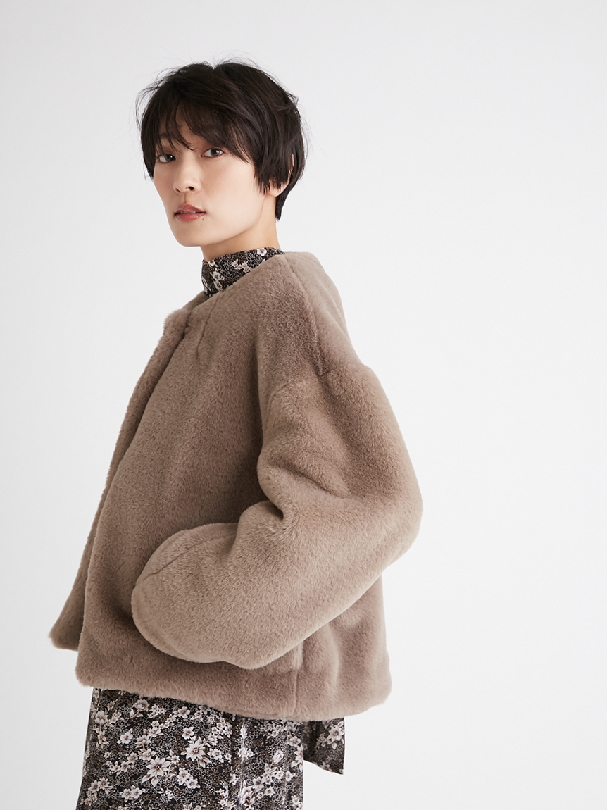 Ecopel ショートファーコート Daihoushutsu ジャケット ブルゾン Zetaschools Org